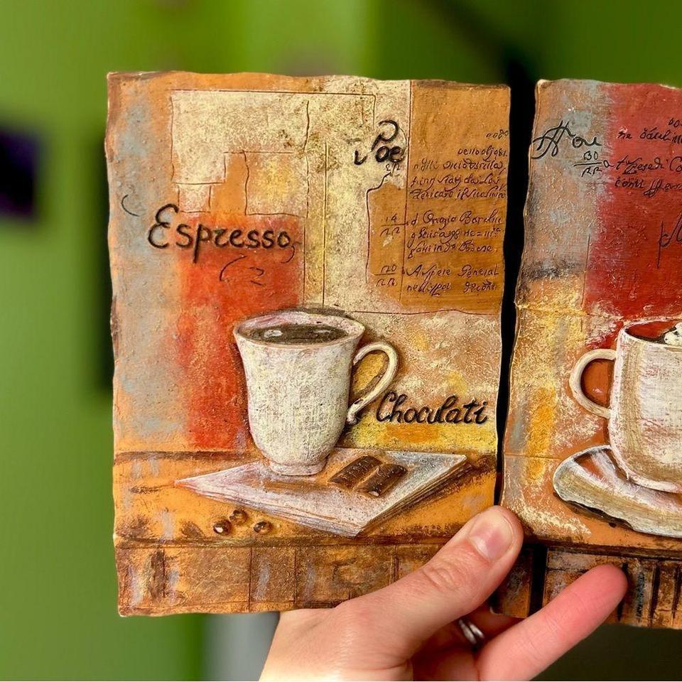 Vintage 3d Italian Textured Coffee 71d9 3