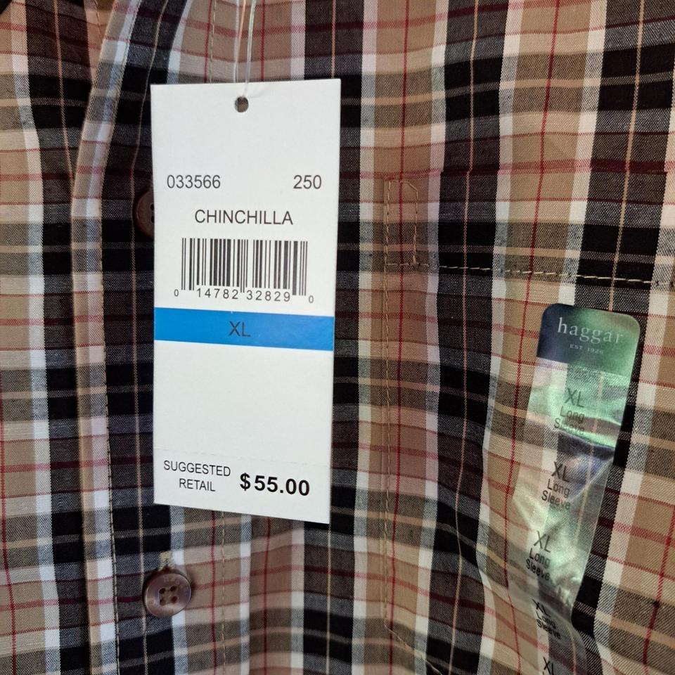 Haggar Mens No Iron Plaid 0411 6