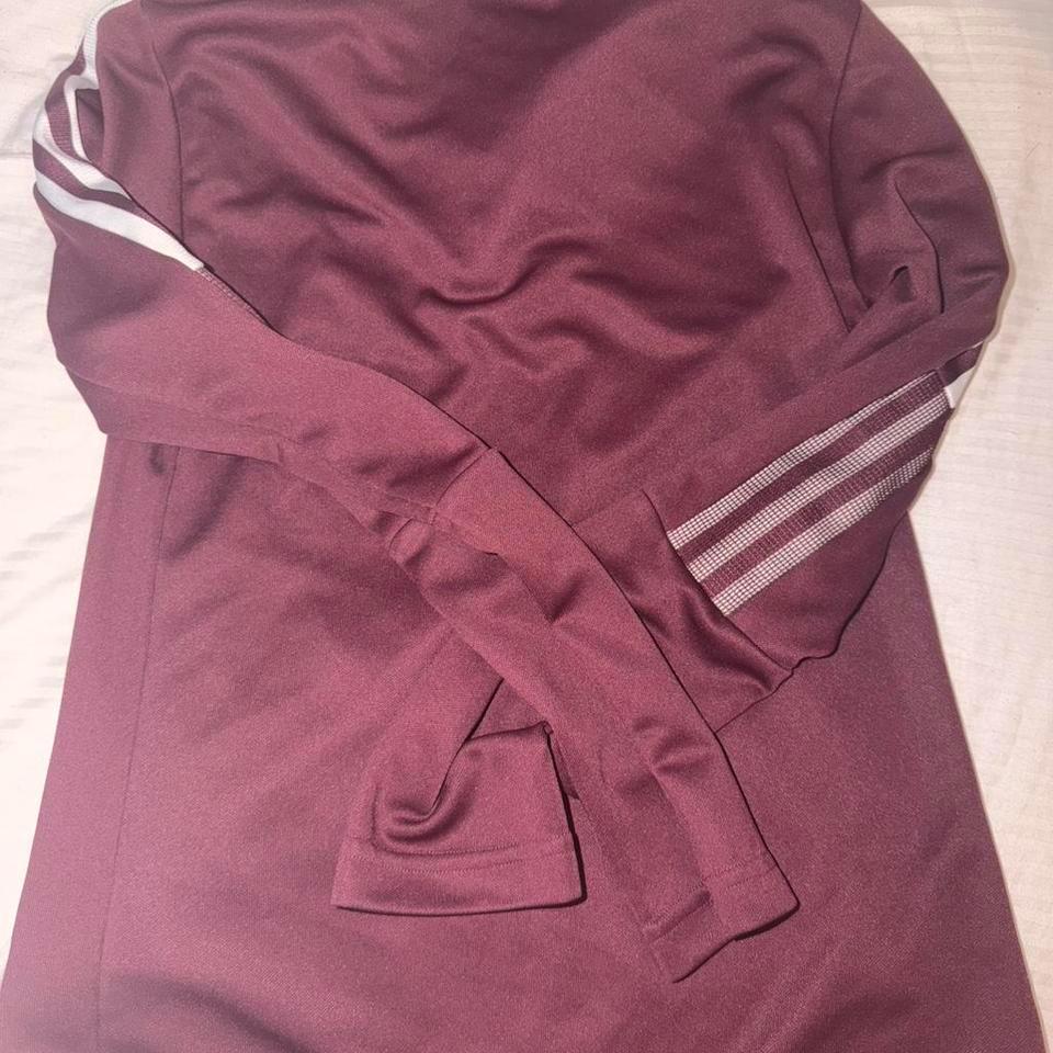 Burgundy Adidas Tracksuit Zip Up F22a 5
