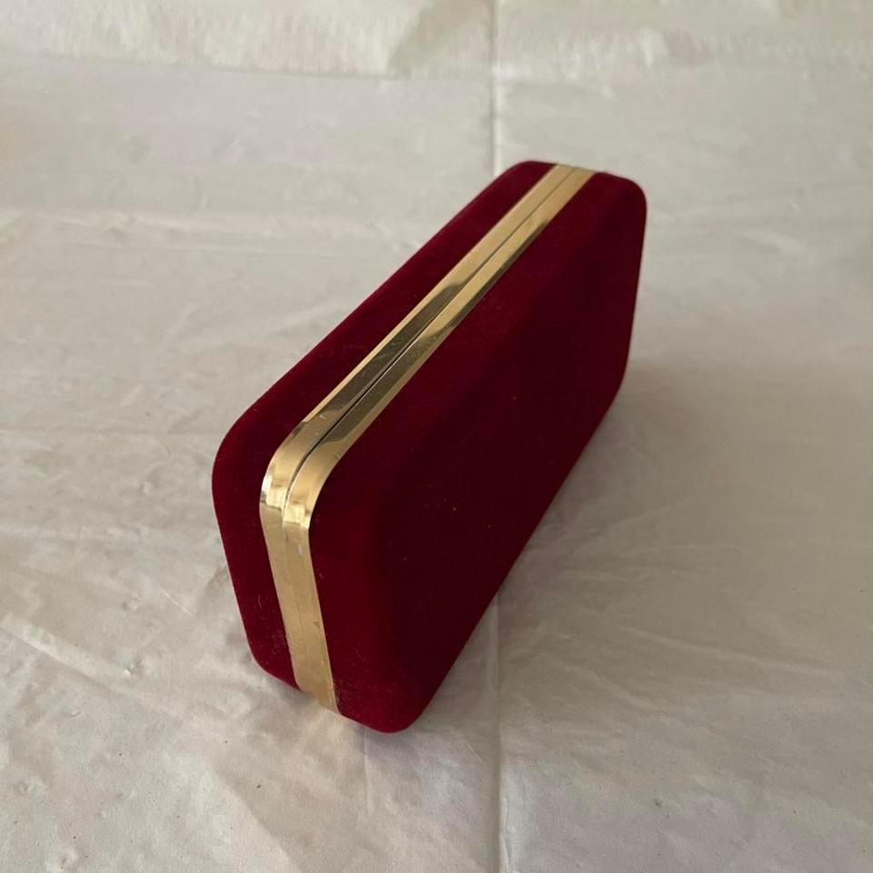 Vintage Red Velvet Jewelry Box 38e9 5