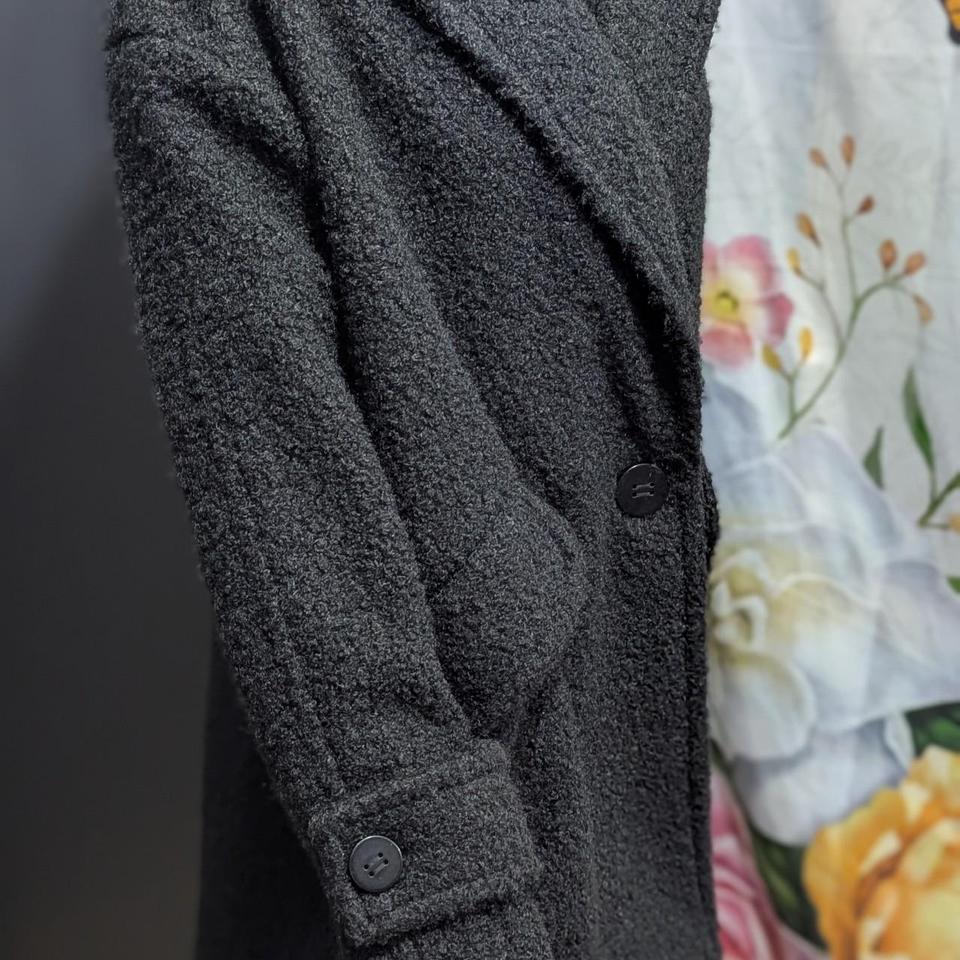 Black Wool Peacoat With Faux 6