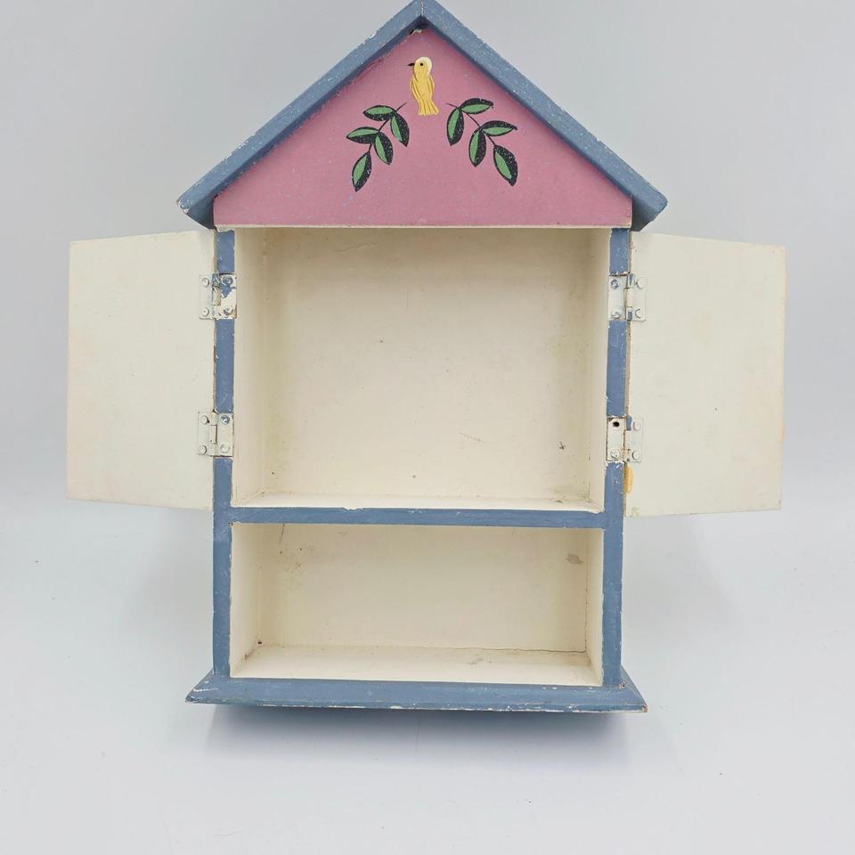 Vintage Folk Art Wooden House F2c8 4