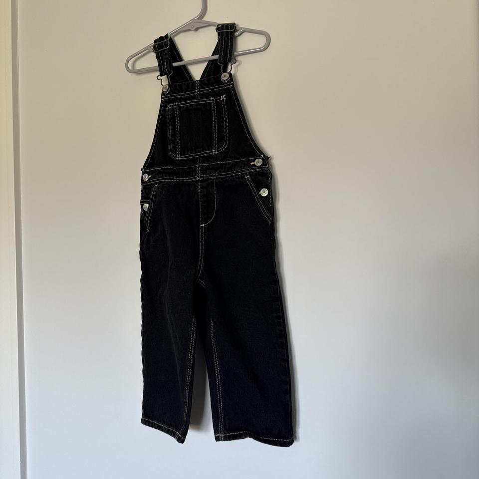 Zara Black Denim Dungarees Size E0d2 2