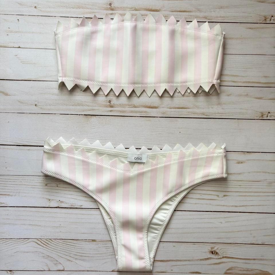 Onia Pink White Striped 153a