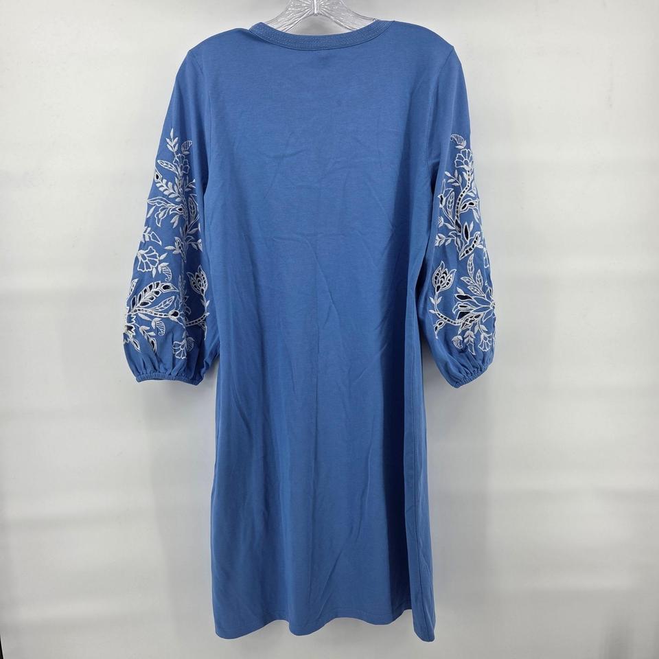 Talbots Embroidered Shift Dress Medium 85c0 3