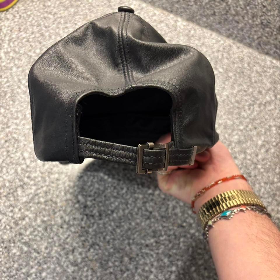 Vintage Black Leather Henschel Cap 3