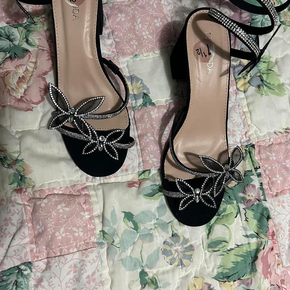 Black And Silver Sparkly Heels 6c4b 5