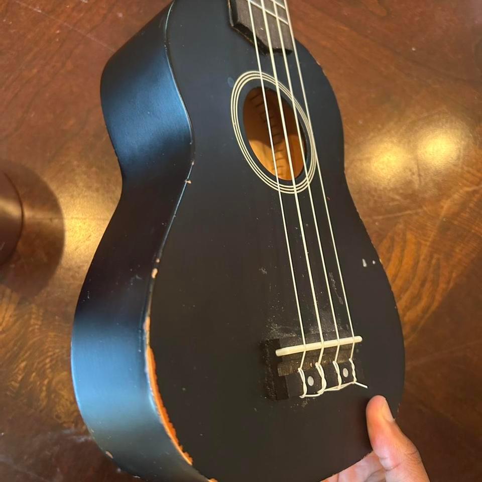 Black Ukulele With A Unique 632a 5