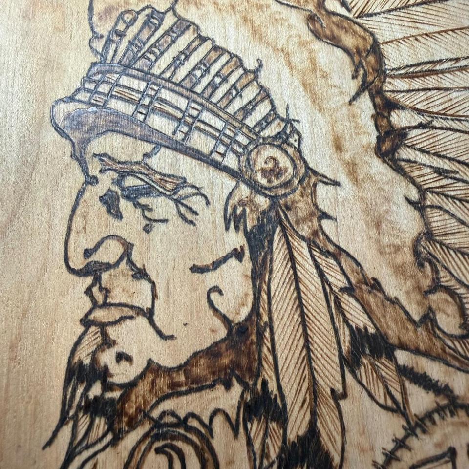 Vintage Rlb Signed Wood Burned E61f 5