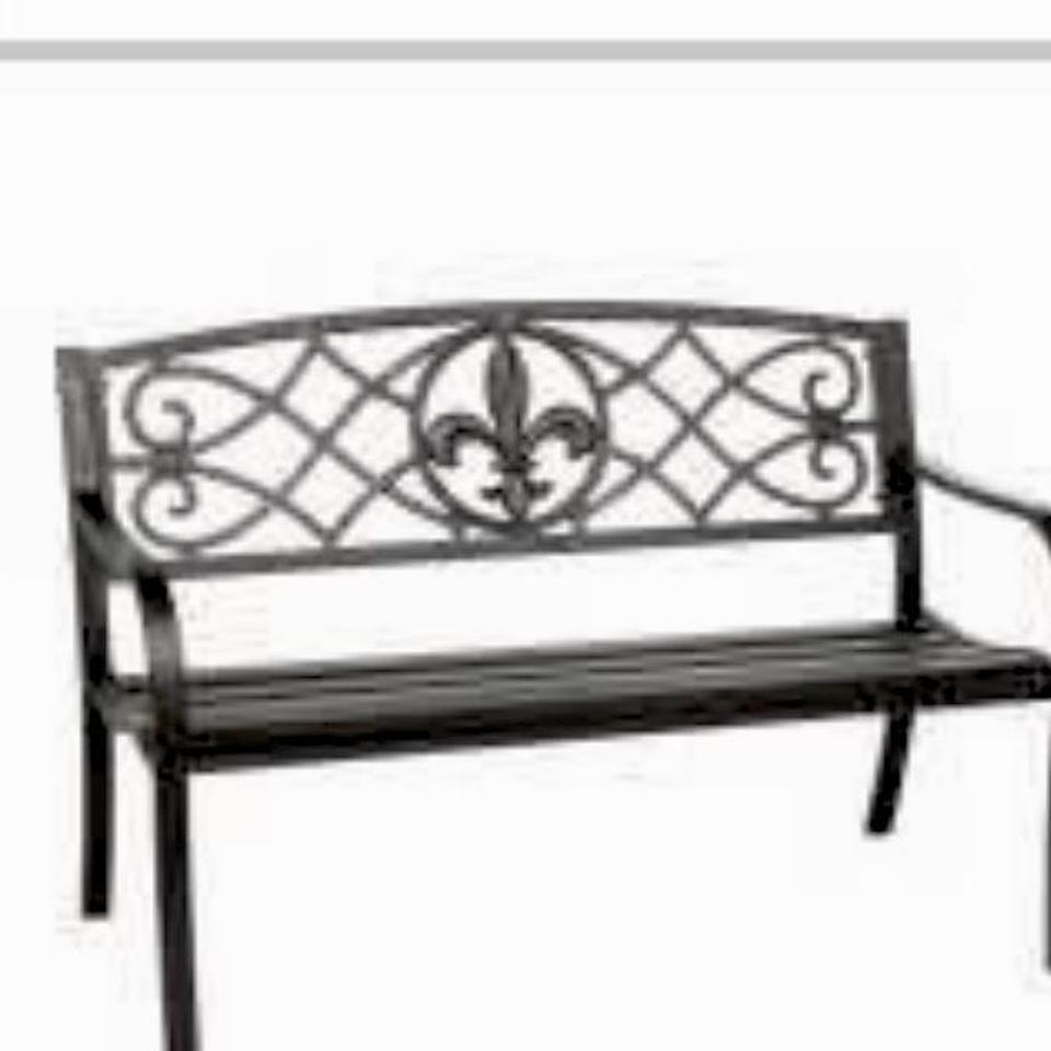 Black Metal Garden Bench With 119f