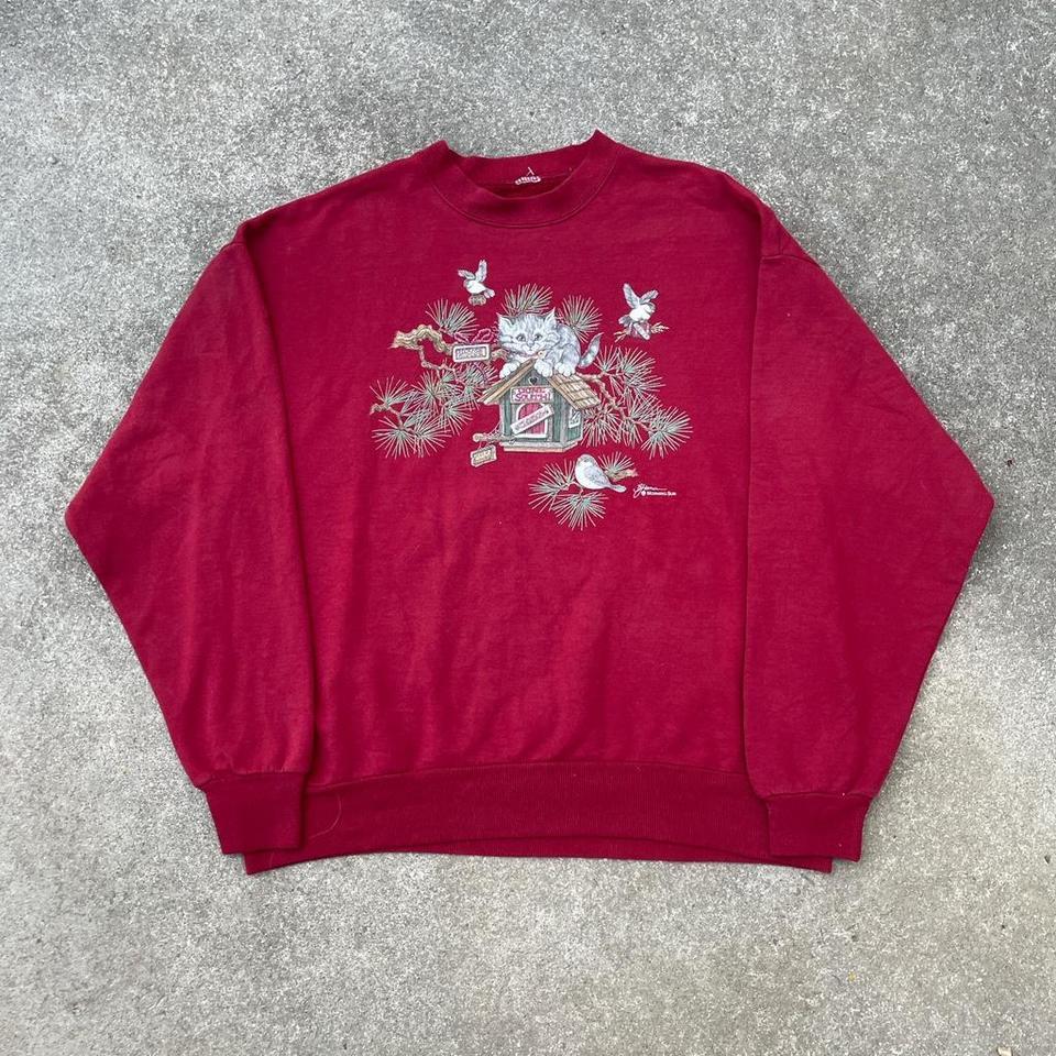90s Kitten Birdhouse Graphic Crewneck 5c86