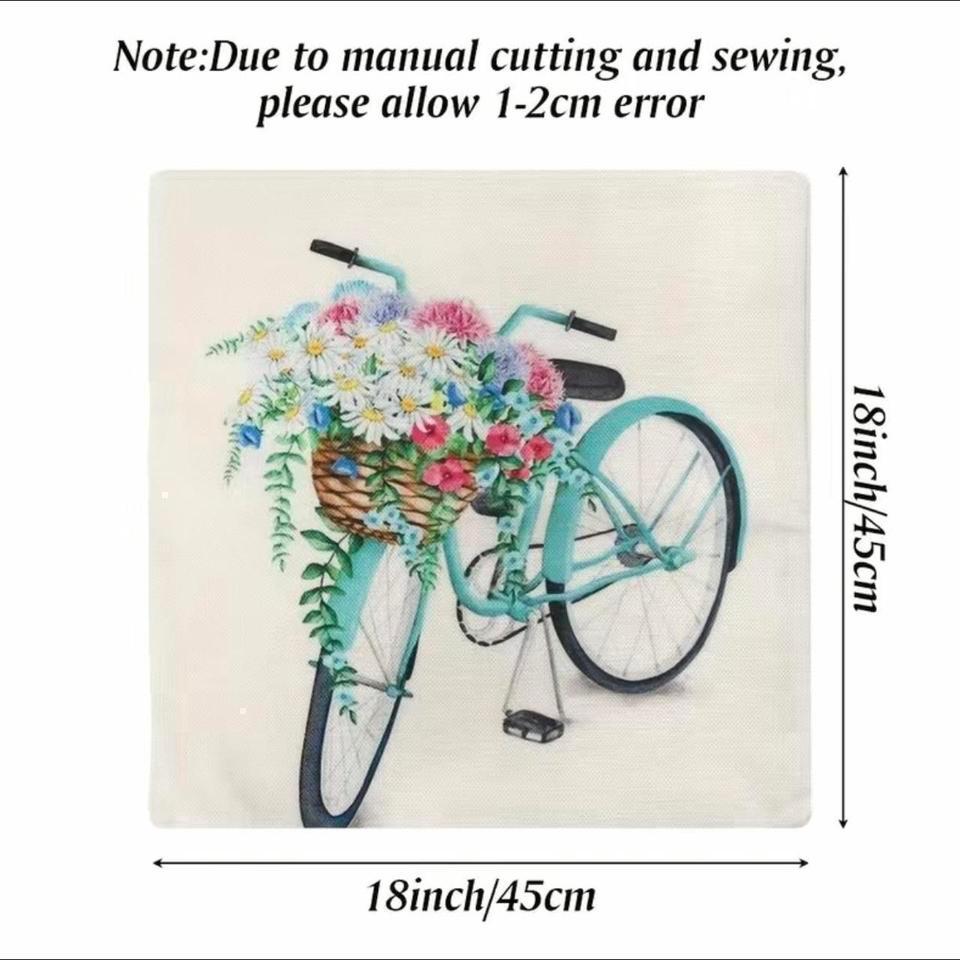 Set Of 4 Flower Bicycle 7302 3
