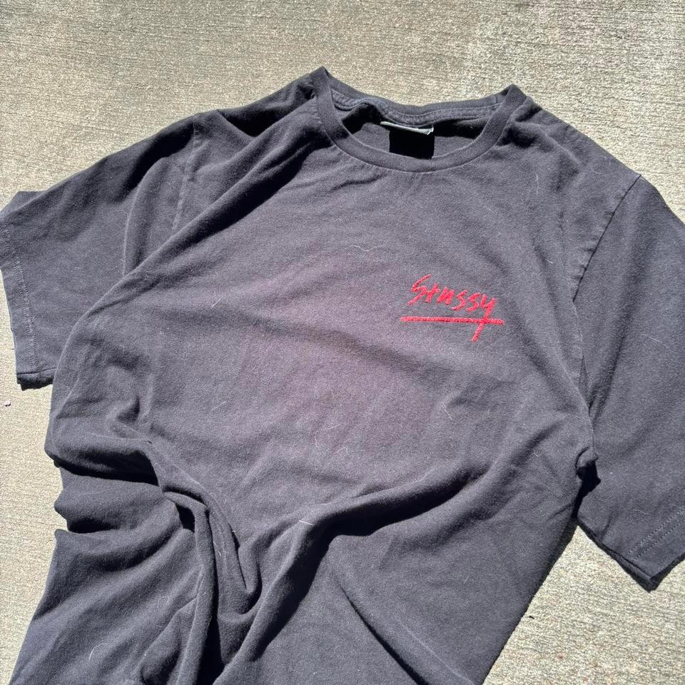 Y2k Black Stussy Tee With 710a