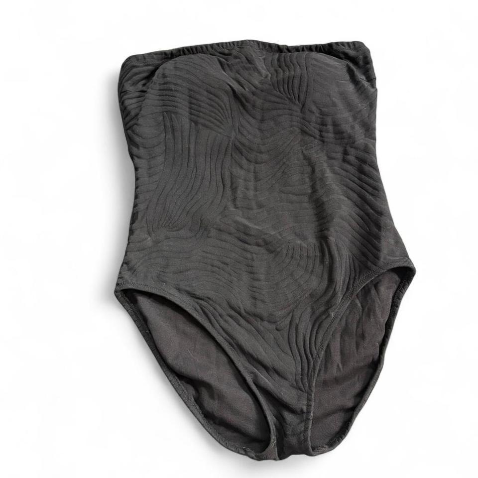 Black Strapless One Piece Swimsuit F1f9