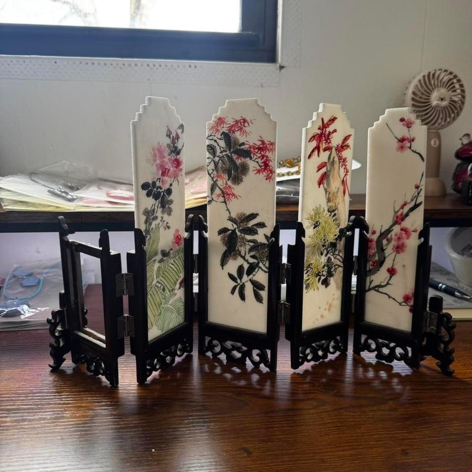 Vintage Asian Inspired Folding Screen Decor 5830