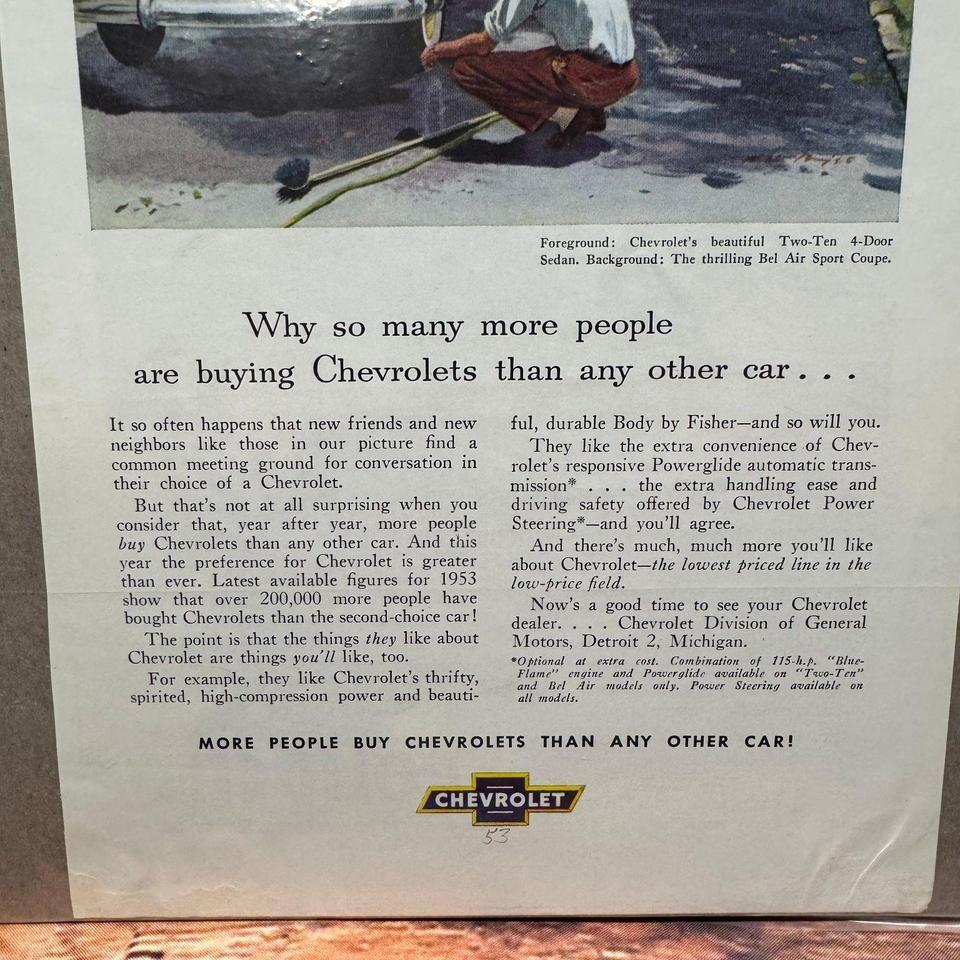 Chevrolet 1954 Vintage Print Ad Dd69 3