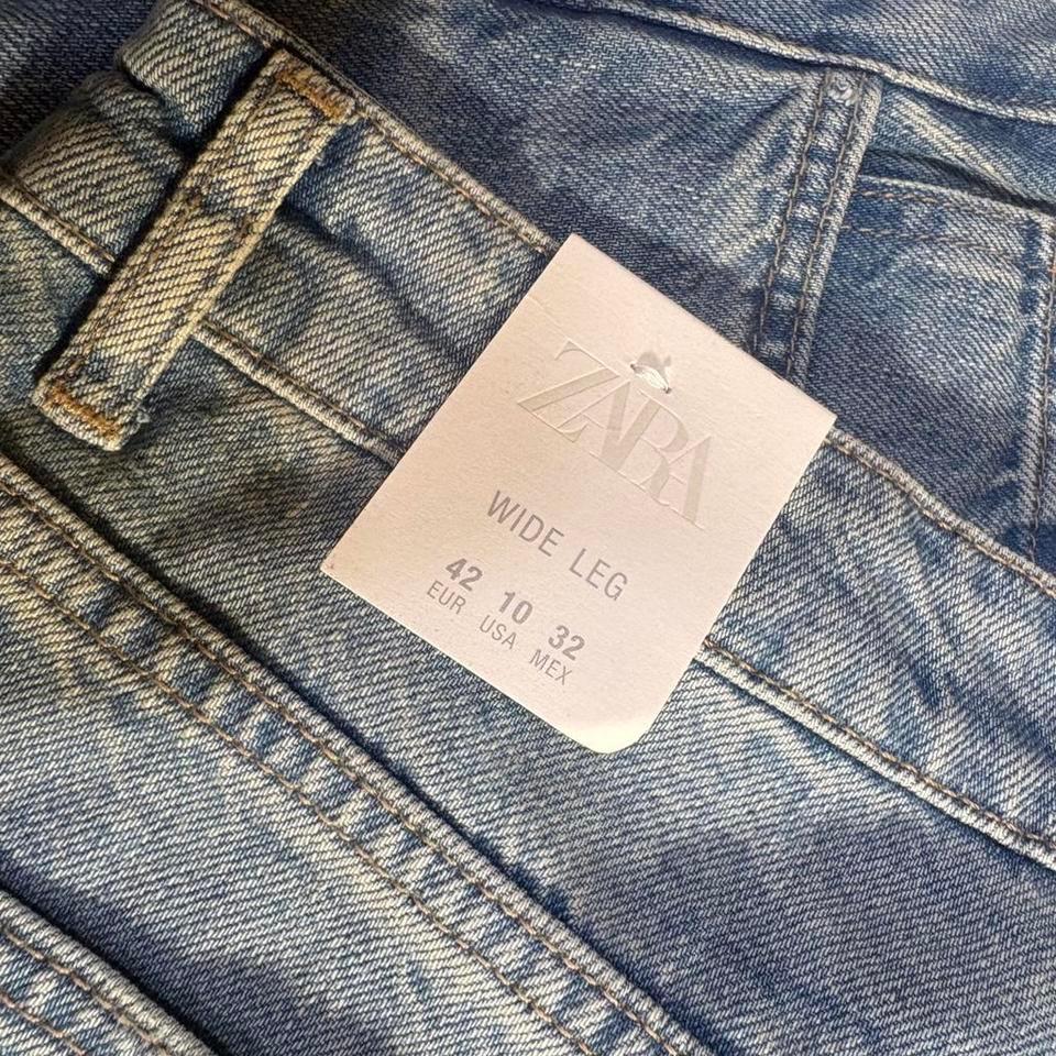 Zara Wide Leg Jeans Light 7cf4 5