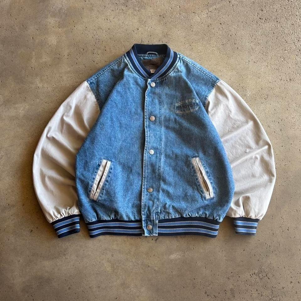 Vintage 90s Toyota Denim Varsity 6ae9
