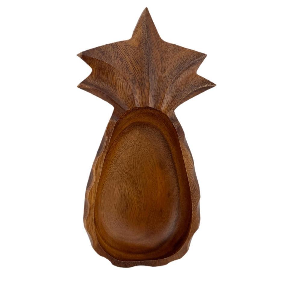 Vintage Handmade Wooden Pineapple Bowl A9c5 2