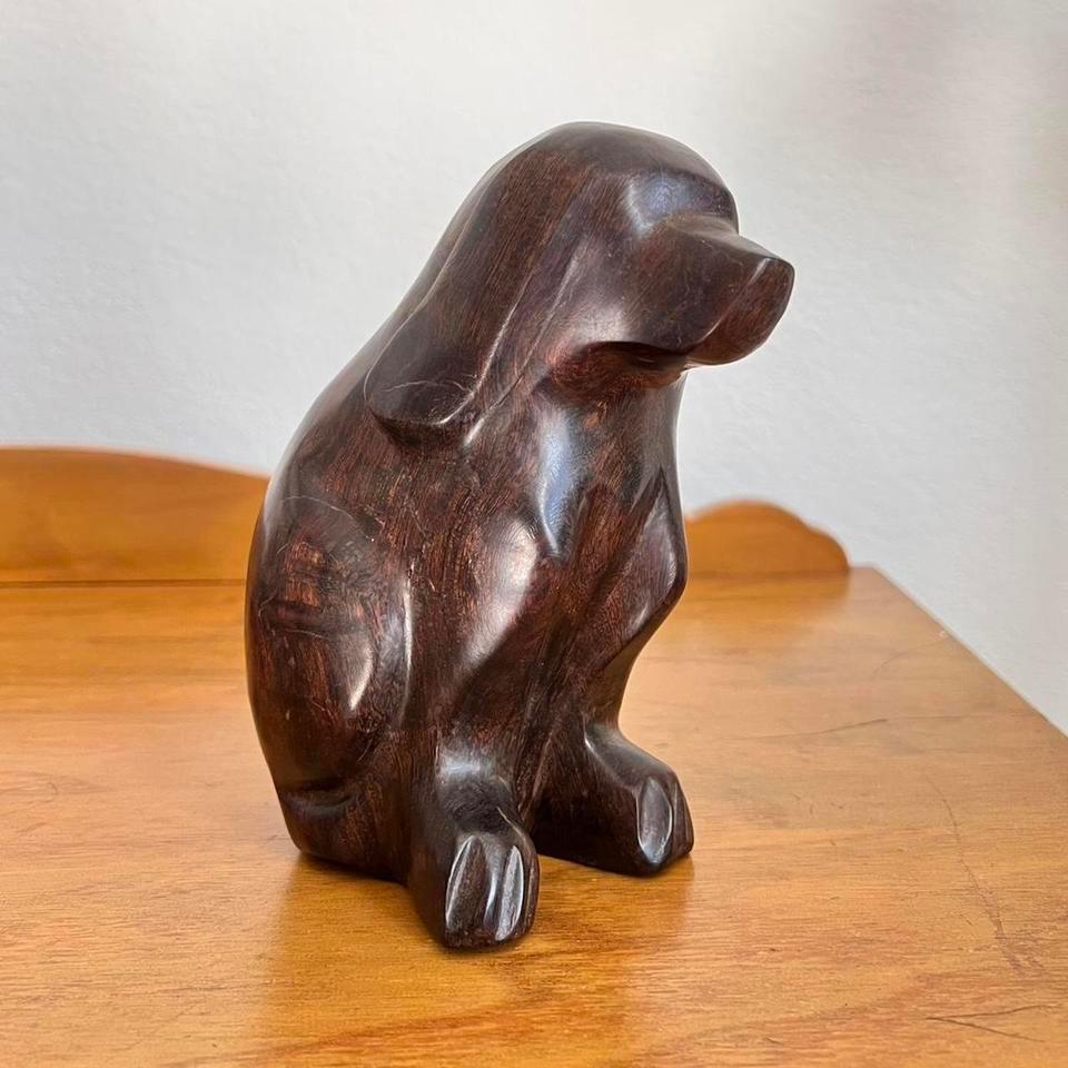 Vintage A1 Wood Sculpture Dog A7ea 3