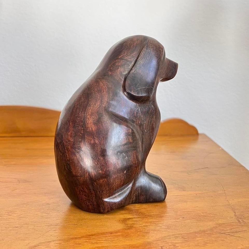Vintage A1 Wood Sculpture Dog A7ea 4