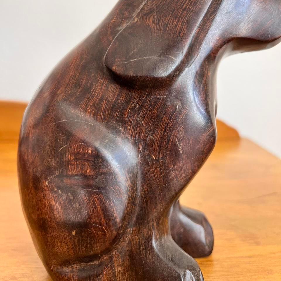 Vintage A1 Wood Sculpture Dog A7ea 6