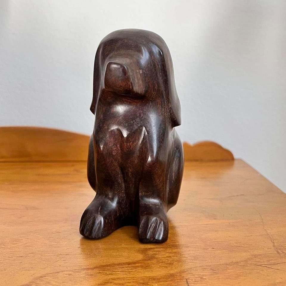 Vintage A1 Wood Sculpture Dog A7ea 2