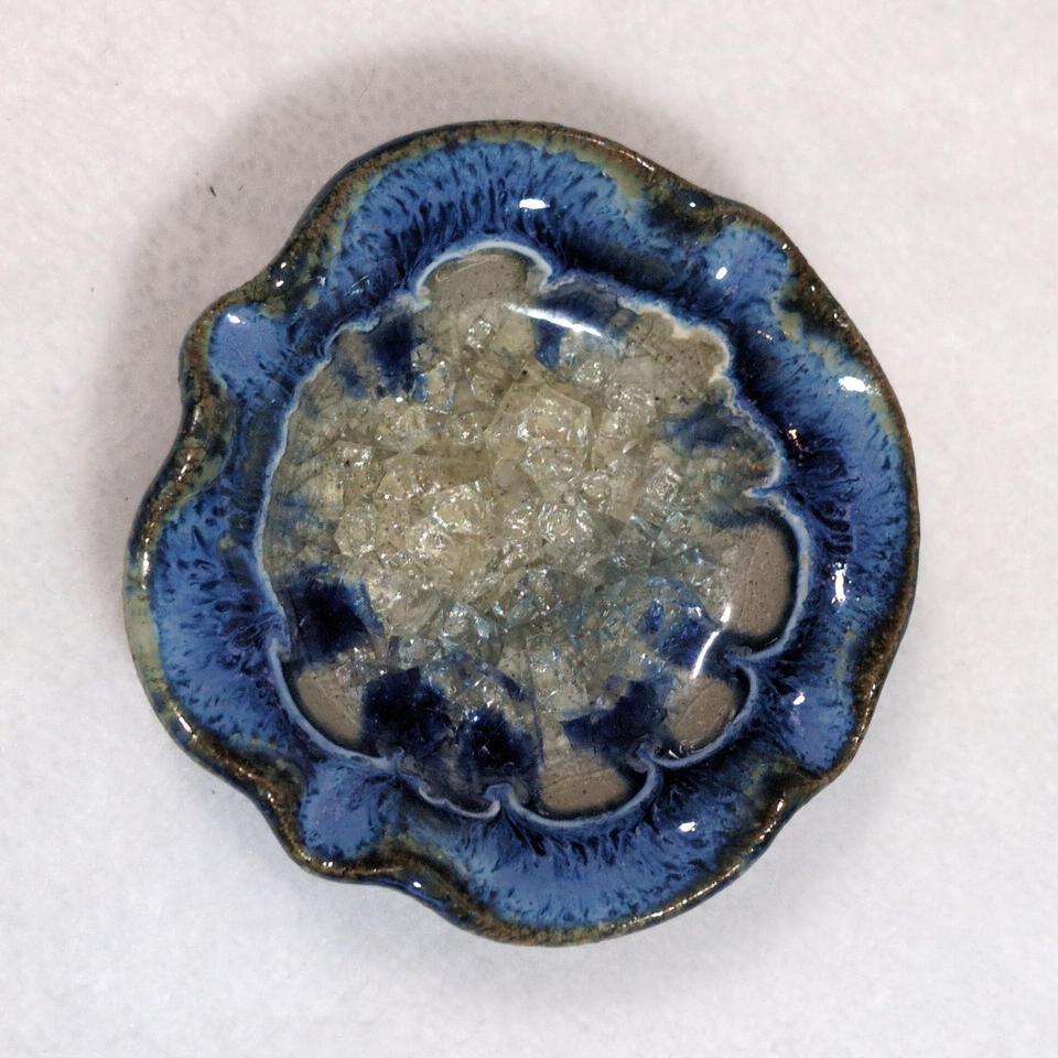 Art Pottery Ruffle Edge Geodecrackle 59fe 4