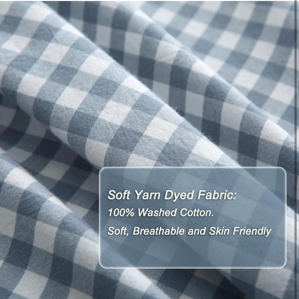 Silnuo Light Bluewhite Plaid Ruffle 5