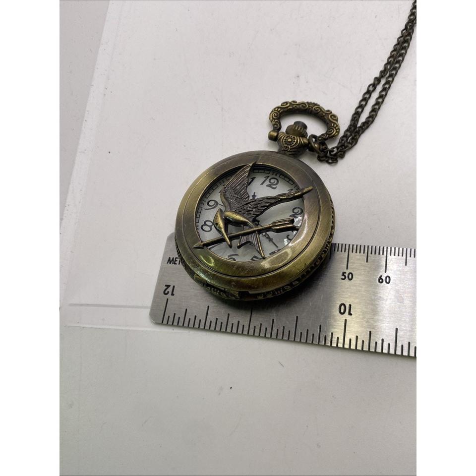 Brass Tone Bird Pocket Watch Fb99 5