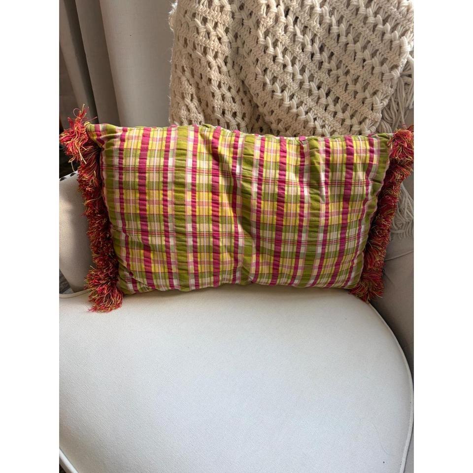 Pink Green Yellow Plaid Lumbar 21fb 6