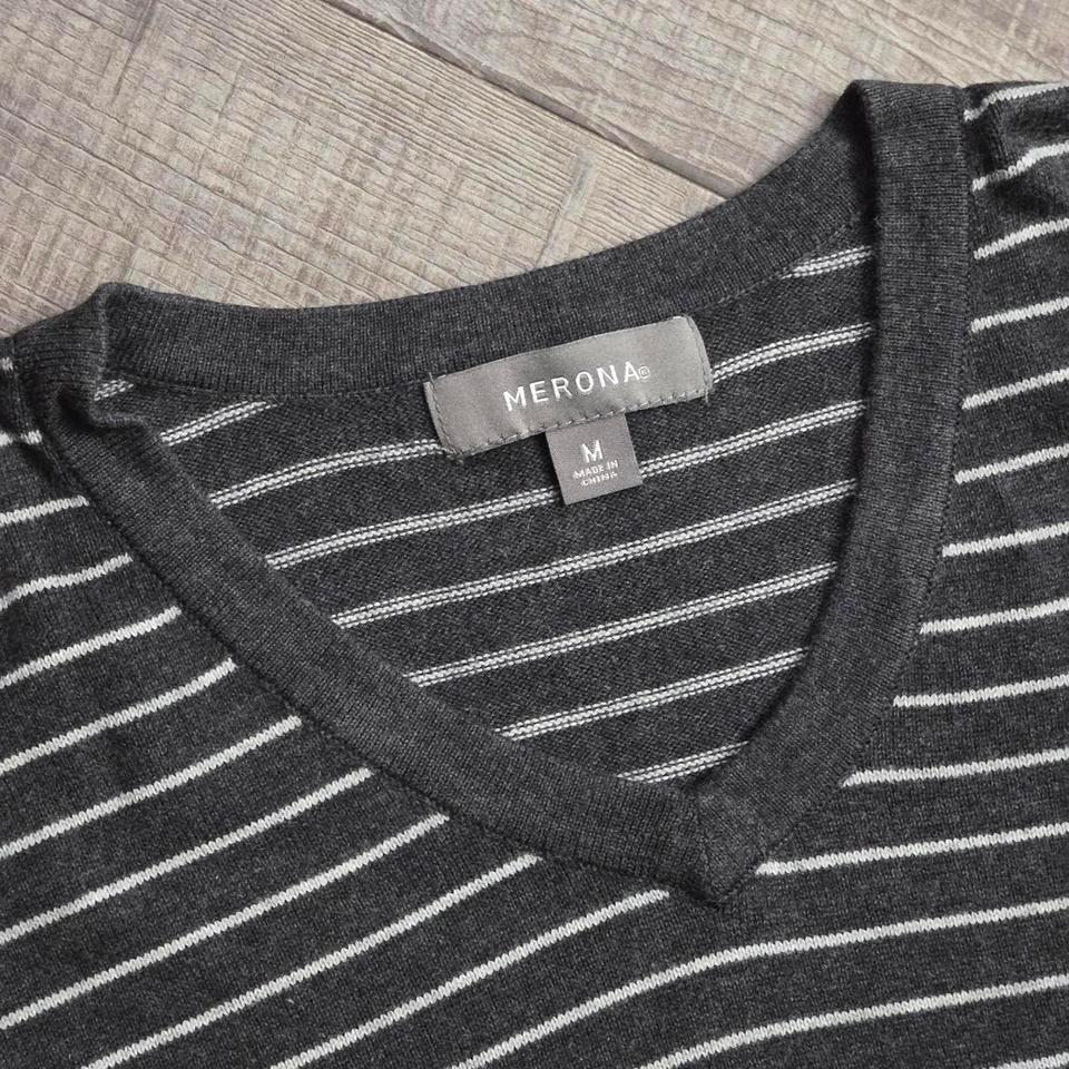 Merona Grey Striped Sweater Vest E0f4 3