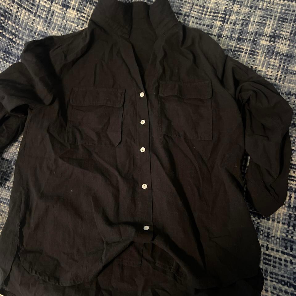 Black Button Up Shirt With 328a