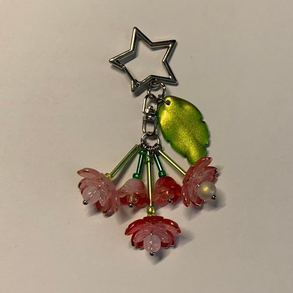 Pink Flowers Keychain Pink 46c5