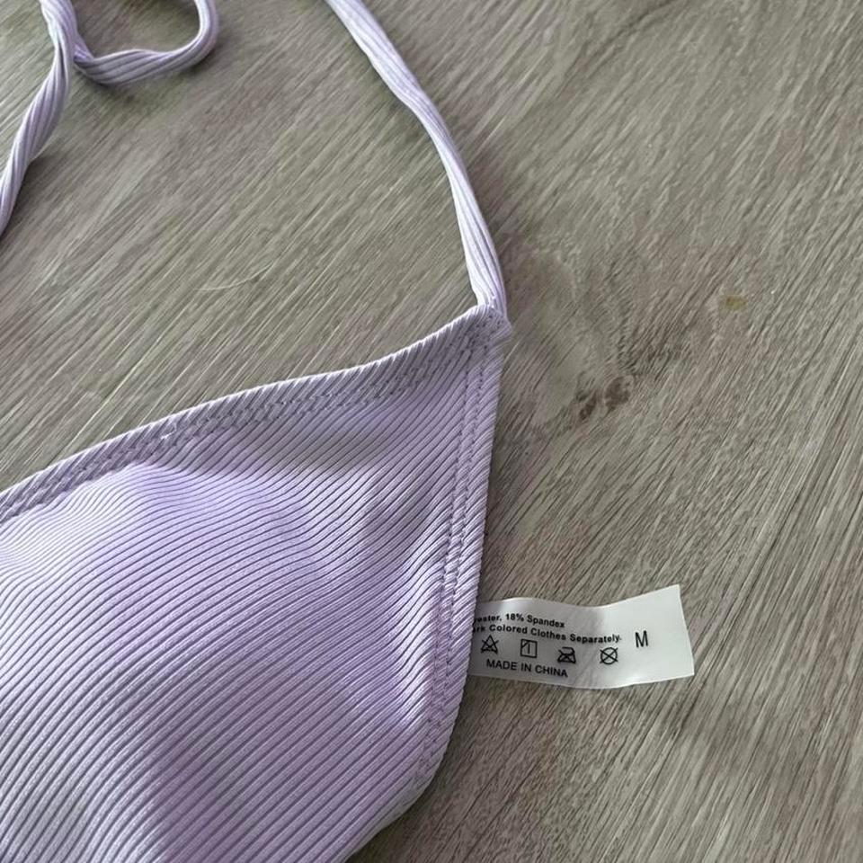 Gorgeous Lilac Ribbed Bikini Set 8e32 4