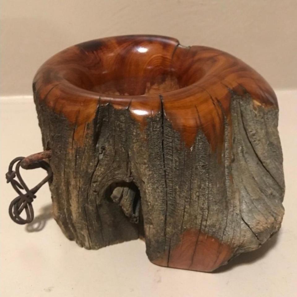 Rare Hand Carved Wooden Post