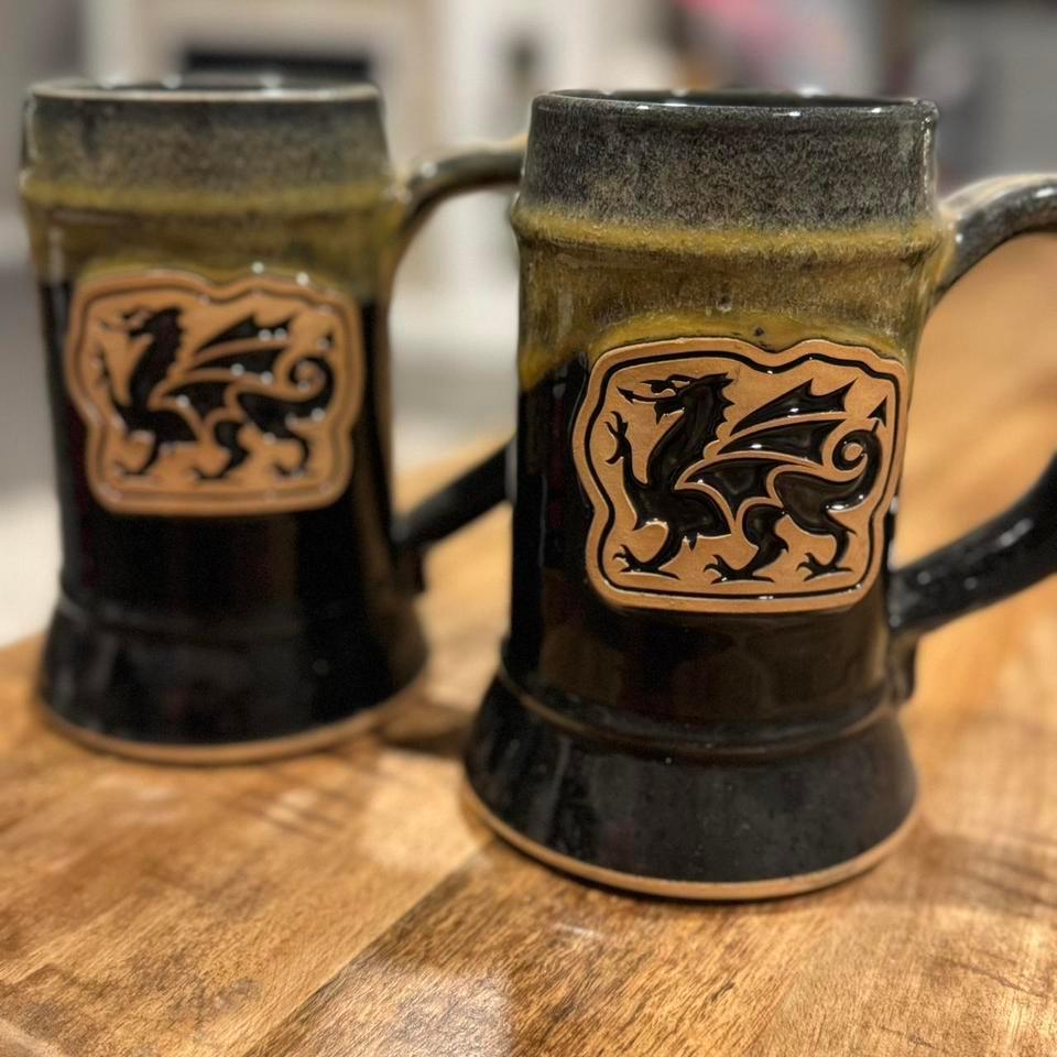 Handmade Ceramic Mugs With Dragon C71f