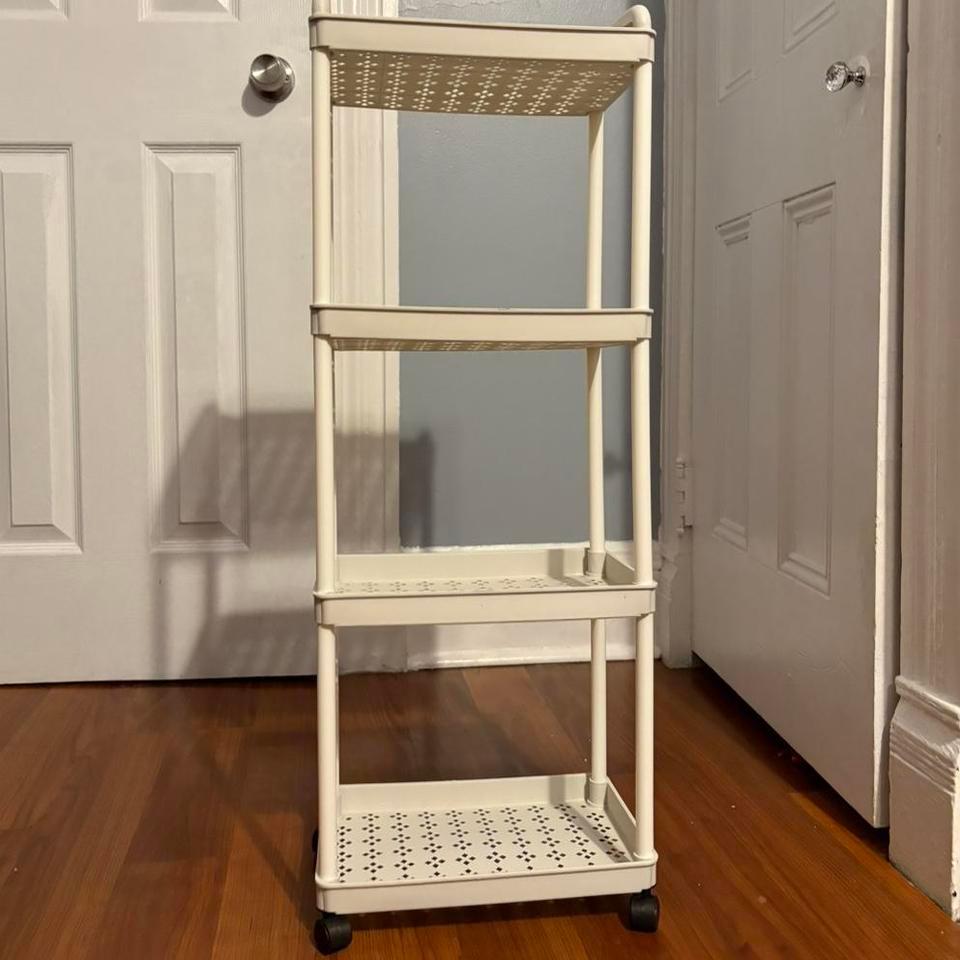 Cream 4 Tier Rolling Cart Af84