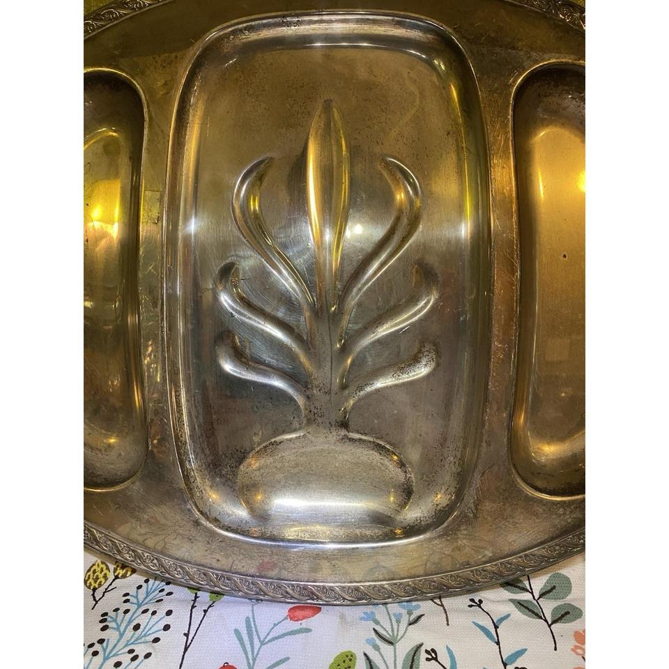 Antique Silver Platter Meat Serving 3483 2