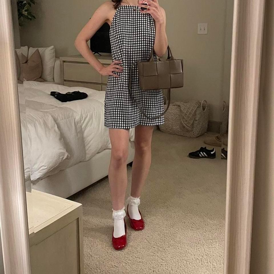 Navy Gingham Abercrombie Dress Altered