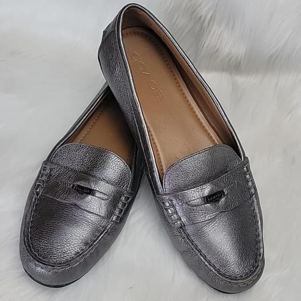 Coach Penny Metallic Gunmetal Pebble Ca42