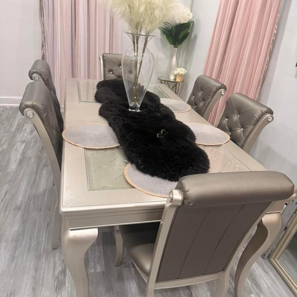 Grey Diner Room 6 Chairs 90dc 4