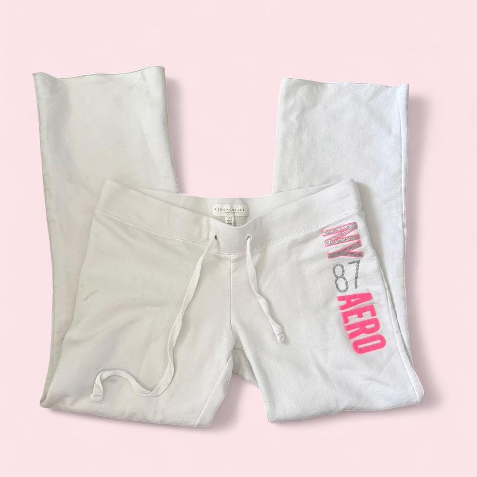 Aeropostale White Sweatpants With Pink 76b9