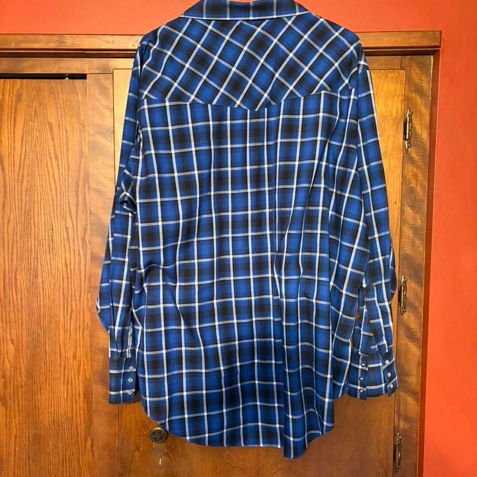 Ely Cattleman Blue Plaid Pearl 19b2 2