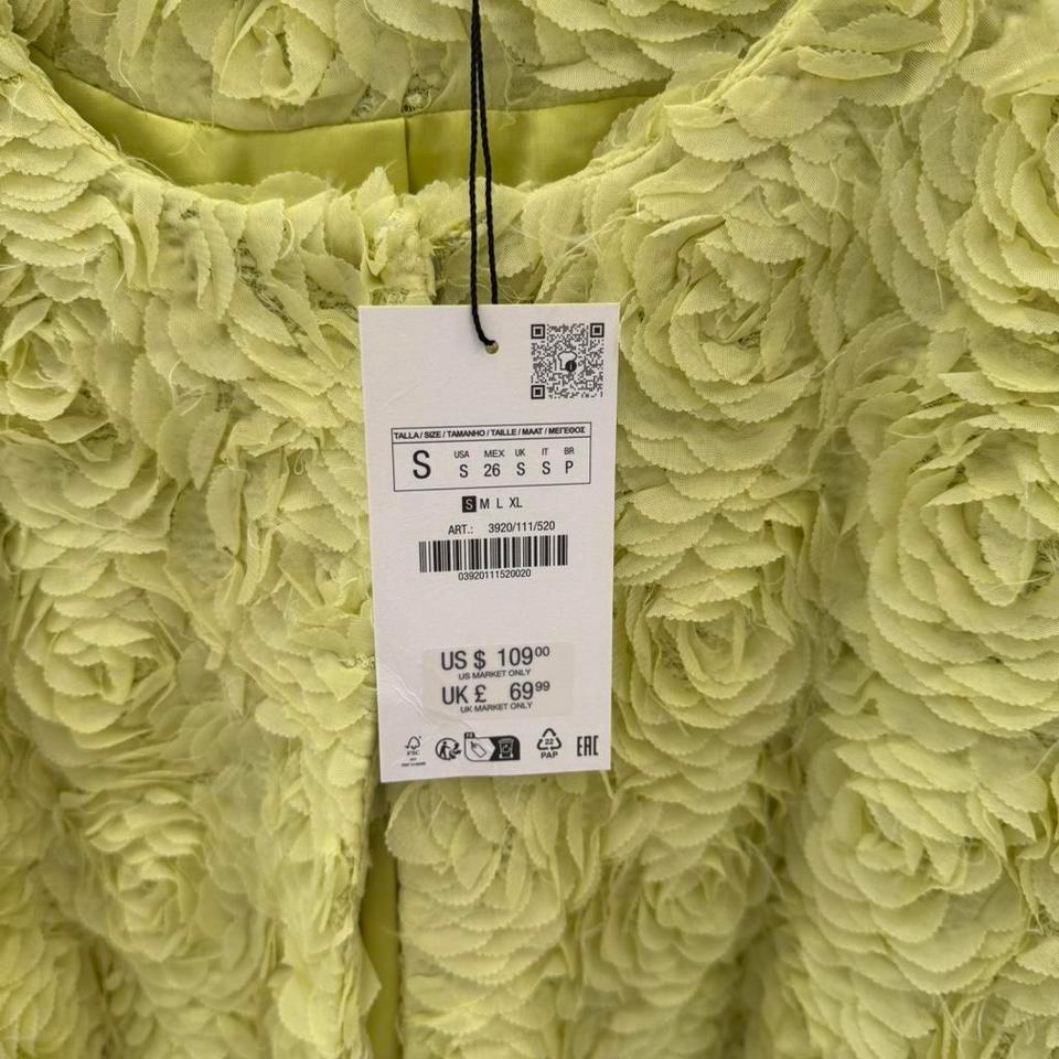 Zara Yellow Rose Jacket Size 1183 2