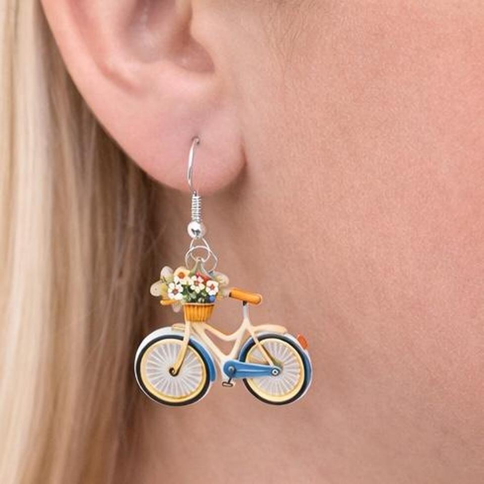 Vintage Style Bike Earrings Aa14 4