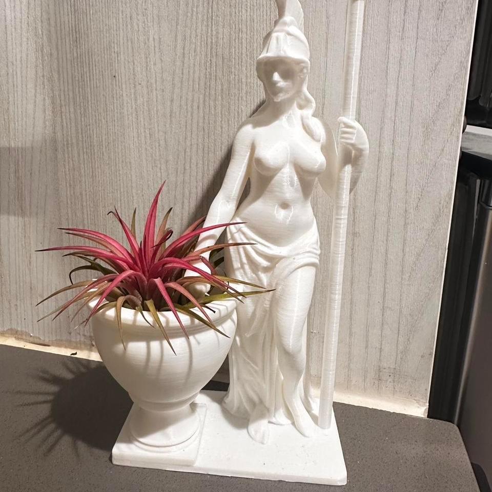 White Athena Goddess Statue With E879