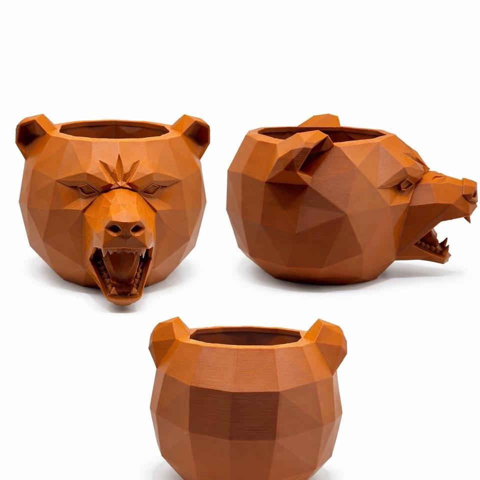 Bear Head Planter Pot Indie C654 2