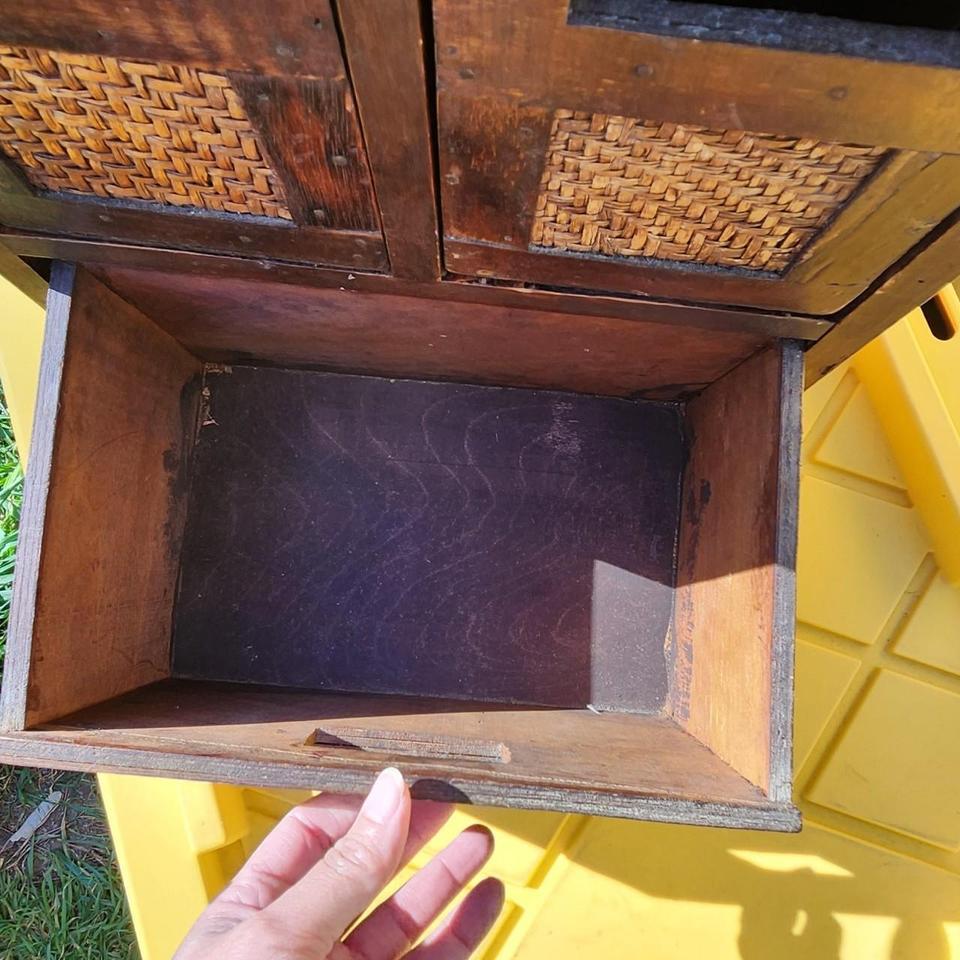 Vintage Wood Woven Storage 83c7 6