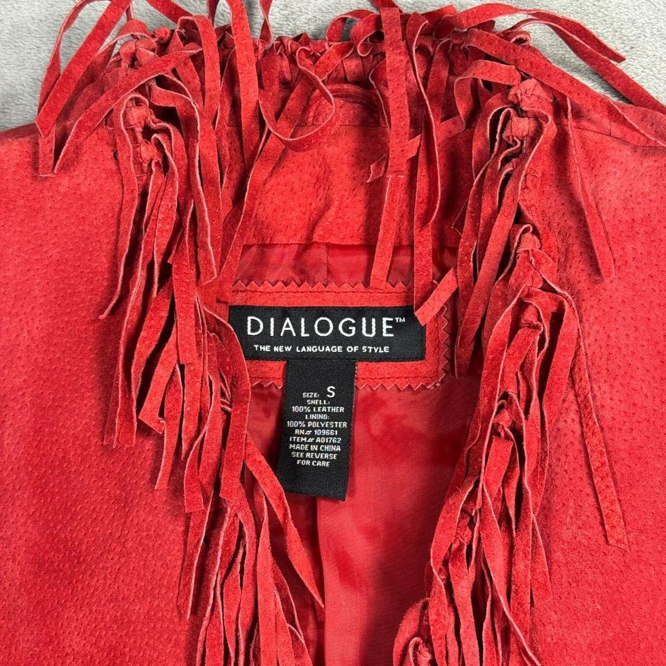 Y2k Suede Fringe Leather Red C668 7